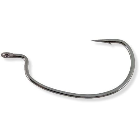 Owner Rig'N Bass N Hook With Cutting Point, Size 10, Short Shank, Wide Gap, Black Chrome, 6PK 5137-111